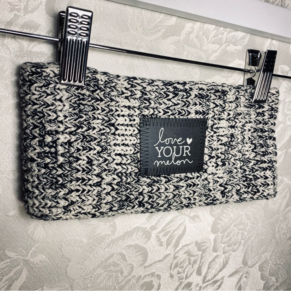 Love Your Melon Heather Gray Knit Ear Warmer Headband 4” Reflective Logo